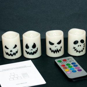 6 Pack Halloween Flameless Votive Candles Color Changing with Remote Timer